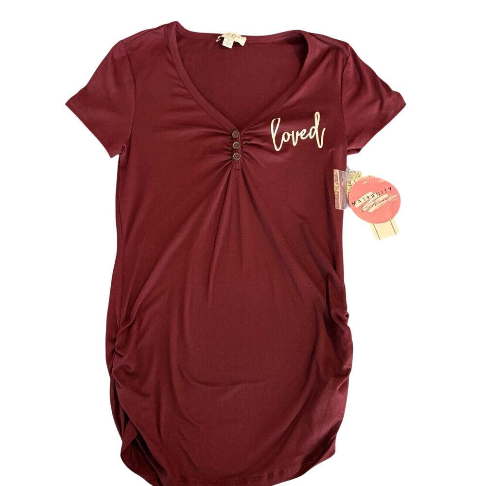 Ruby & Lace Women's LOVED Maternity Shirt Top New Ruched Sides Size Small